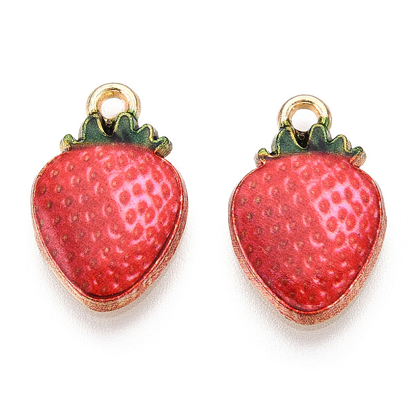 PandaHall Printed Alloy Pendants, Lead Free & Cadmium Free & Nickel Free, Strawberry Charm, Light Gold, Red, 17x10.5x2.5mm, Hole: 1.8mm...
PandaHall Printed Alloy Pendants, Lead Free & Cadmium Free & Nickel Free, Strawberry Charm, Light Gold, Red, 17x10.5x2.5mm, Hole: 1.8mm...
