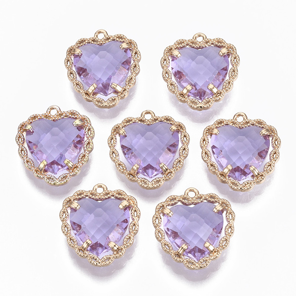 PandaHall Glass Pendants, with Brass Open Back Settings, Faceted, Heart, Light Gold, Lilac, 18x16~17x5.5mm, Hole: 1.2mm Brass+Glass Heart..., Purple
PandaHall Glass Pendants, with Brass Open Back Settings, Faceted, Heart, Light Gold, Lilac, 18x16~17x5.5mm, Hole: 1.2mm Brass+Glass Heart..., Purple