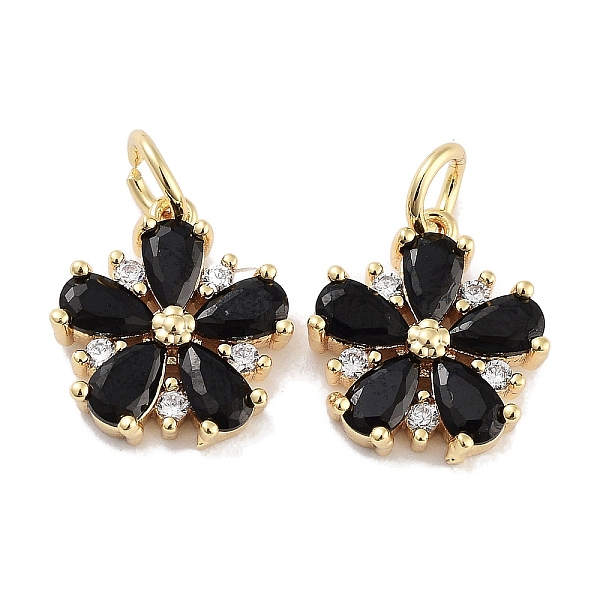 PandaHall Brass Micro Pave Cubic Zirconia Charms, with Jump Ring, Flower, Real 18K Gold Plated, Black, 13x12x3mm, Hole: 3mm Brass+Cubic...
PandaHall Brass Micro Pave Cubic Zirconia Charms, with Jump Ring, Flower, Real 18K Gold Plated, Black, 13x12x3mm, Hole: 3mm Brass+Cubic...