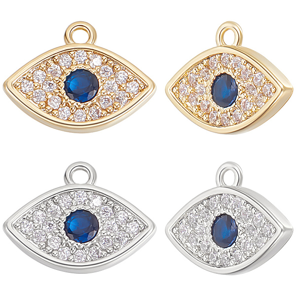 PandaHall Beebeecraft 10Pcs 2 Colors Brass Micro Pave Clear & Marine Blue Cubic Zirconia Charms, Evil Eye Charm, Mixed Color, 8x10.5x1.5mm...
PandaHall Beebeecraft 10Pcs 2 Colors Brass Micro Pave Clear & Marine Blue Cubic Zirconia Charms, Evil Eye Charm, Mixed Color, 8x10.5x1.5mm...