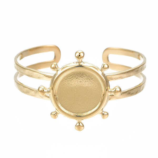 PandaHall 304 Stainless Steel Open Cuff Finger Ring Cabochon Settings, Flat Round, Golden, US Size 9(18.9mm), Tray: 7mm 304 Stainless Steel
PandaHall 304 Stainless Steel Open Cuff Finger Ring Cabochon Settings, Flat Round, Golden, US Size 9(18.9mm), Tray: 7mm 304 Stainless Steel