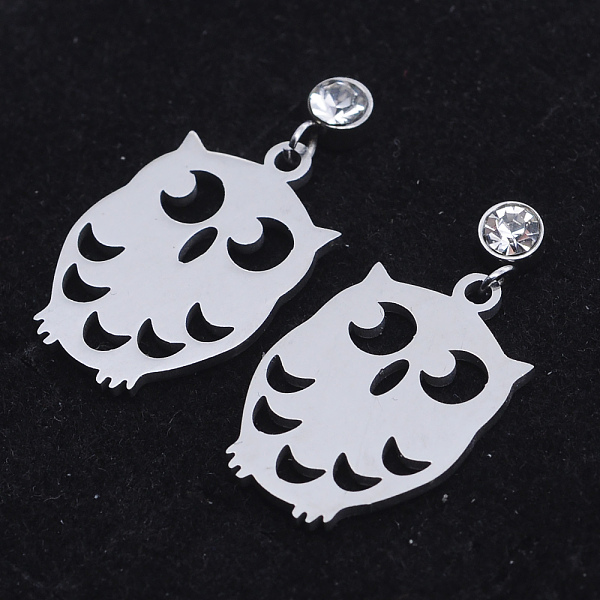 PandaHall 201 Stainless Steel Dangle Stud Earrings, with Clear Cubic Zirconia, Owl, Stainless Steel Color, 26mm, Pin: 0.8mm Cubic Zirconia...
PandaHall 201 Stainless Steel Dangle Stud Earrings, with Clear Cubic Zirconia, Owl, Stainless Steel Color, 26mm, Pin: 0.8mm Cubic Zirconia...