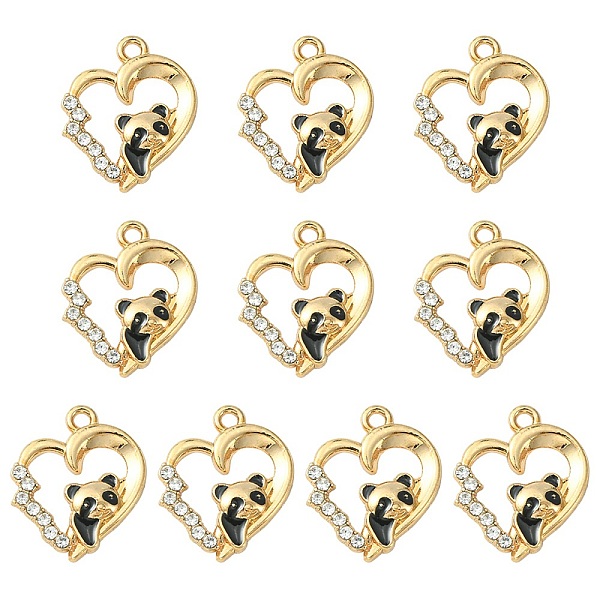 PandaHall Alloy Enamel Pendants, with Crystal Rhinestone, Heart & Panda Charm, Light Gold, 20x17x3mm, Hole: 1.6mm Alloy Rhinestone+Enamel..., Clear
PandaHall Alloy Enamel Pendants, with Crystal Rhinestone, Heart & Panda Charm, Light Gold, 20x17x3mm, Hole: 1.6mm Alloy Rhinestone+Enamel..., Clear