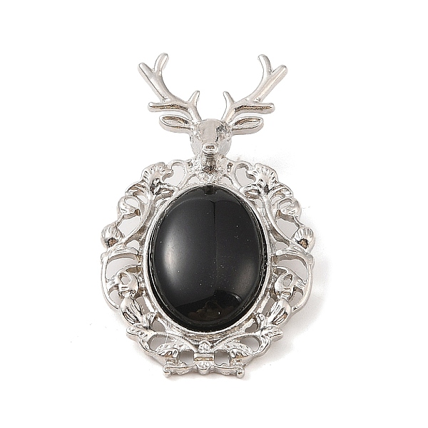 PandaHall Natural Obsidian Pendants, with Platinum Tone Alloy Findings, Deer Charms, 56x33x4mm, Hole: 5x8mm Obsidian Deer
PandaHall Natural Obsidian Pendants, with Platinum Tone Alloy Findings, Deer Charms, 56x33x4mm, Hole: 5x8mm Obsidian Deer