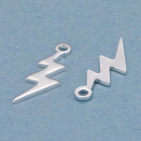 PandaHall Brass Charms, Lightning, 925 Sterling Silver Plated, 12x4x0.5mm, Hole: 1mm Brass Lightning Bolt
PandaHall Brass Charms, Lightning, 925 Sterling Silver Plated, 12x4x0.5mm, Hole: 1mm Brass Lightning Bolt