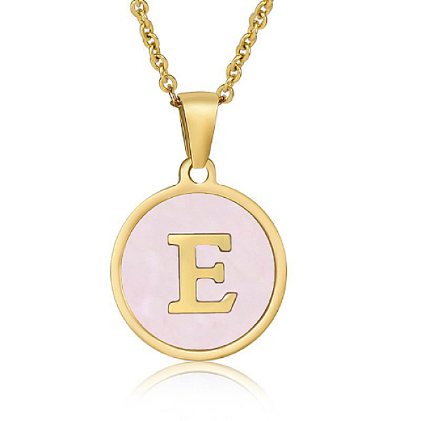 PandaHall Natural Shell Initial Letter Pendant Necklace, with Golden Stainless Steel Cable Chains, Letter E, 17.72 inch(45cm) Shell Letter E..., Pink
PandaHall Natural Shell Initial Letter Pendant Necklace, with Golden Stainless Steel Cable Chains, Letter E, 17.72 inch(45cm) Shell Letter E..., Pink