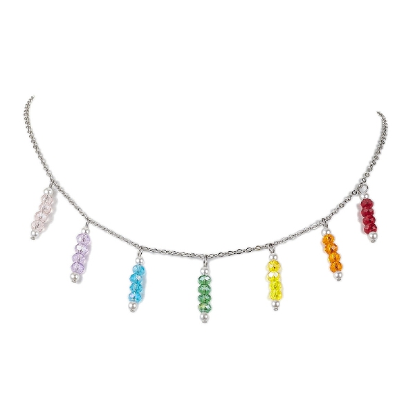 PandaHall Colorful Glass & Round Shell Pearl Beaded Charms Bib Necklace, with 304 Stainless Steel Cable Chains, Stainless Steel Color, 16.18..., Multicolor
PandaHall Colorful Glass & Round Shell Pearl Beaded Charms Bib Necklace, with 304 Stainless Steel Cable Chains, Stainless Steel Color, 16.18..., Multicolor