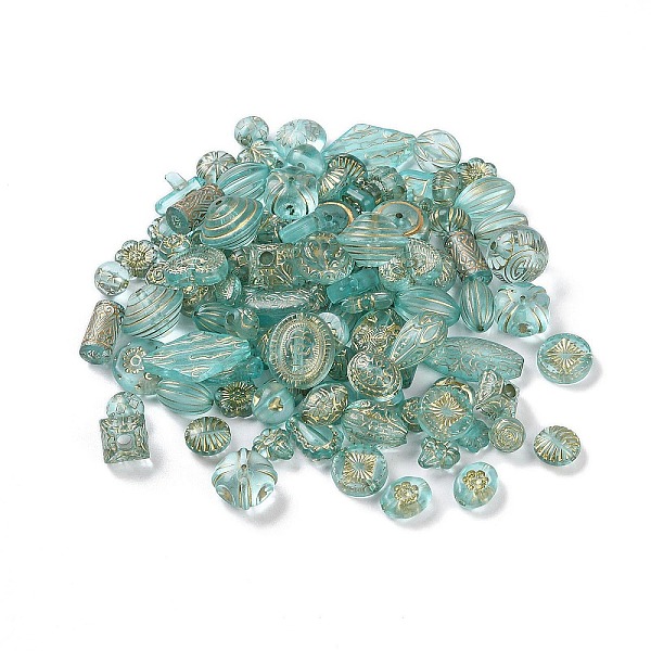 PandaHall Transparent Acrylic Beads, Metal Enlaced, Mixed Shapes, Turquoise, 7.5~22.5x7.5~21x5.5~13mm, Hole: 1.2~5.5mm, about 485pcs/500g..., Green
PandaHall Transparent Acrylic Beads, Metal Enlaced, Mixed Shapes, Turquoise, 7.5~22.5x7.5~21x5.5~13mm, Hole: 1.2~5.5mm, about 485pcs/500g..., Green