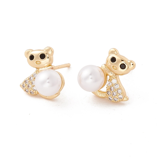 PandaHall Cubic Zirconia Bear Stud Earrings with Acrylic Pearl, Brass Jewelry for Women, Lead Free & Cadmium Free, Real 18K Gold Plated..., White
PandaHall Cubic Zirconia Bear Stud Earrings with Acrylic Pearl, Brass Jewelry for Women, Lead Free & Cadmium Free, Real 18K Gold Plated..., White