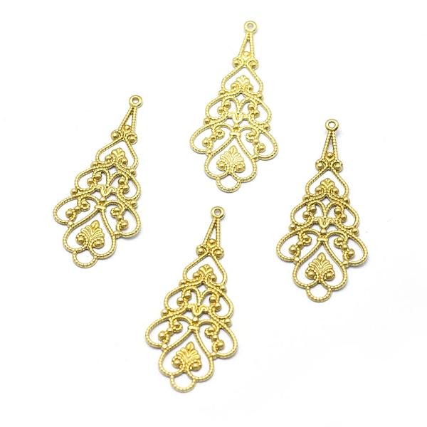 PandaHall Brass Filigree Pendants, Lead Free & Cadmium Free & Nickel Free, Raw(Unplated), 41x18x1mm, Hole: 1mm Brass Others
PandaHall Brass Filigree Pendants, Lead Free & Cadmium Free & Nickel Free, Raw(Unplated), 41x18x1mm, Hole: 1mm Brass Others