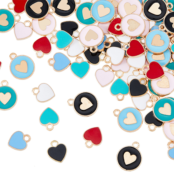 PandaHall HOBBIESAY 80Pcs 10 Style Alloy Enamel Pendants, Light Gold, Flat Round with Heart & Heart, Mixed Color, 12~16x10~13x2mm, Hole..., Multicolor
PandaHall HOBBIESAY 80Pcs 10 Style Alloy Enamel Pendants, Light Gold, Flat Round with Heart & Heart, Mixed Color, 12~16x10~13x2mm, Hole..., Multicolor