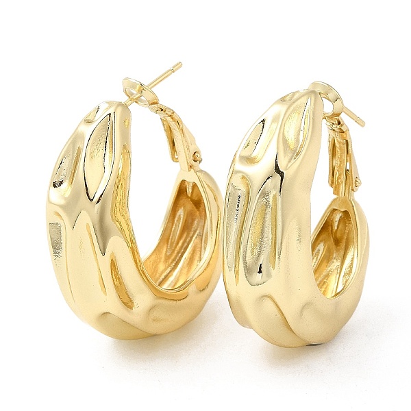 PandaHall Brass Textured Thick Hoop Earrings for Women, Real 16K Gold Plated, 35x29mm Brass
PandaHall Brass Textured Thick Hoop Earrings for Women, Real 16K Gold Plated, 35x29mm Brass