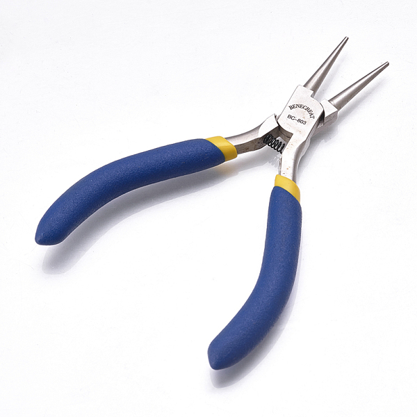 PandaHall Jewelry Pliers, Iron Round Nose Pliers, Dodger Blue, 122x75x10mm Iron Blue
PandaHall Jewelry Pliers, Iron Round Nose Pliers, Dodger Blue, 122x75x10mm Iron Blue