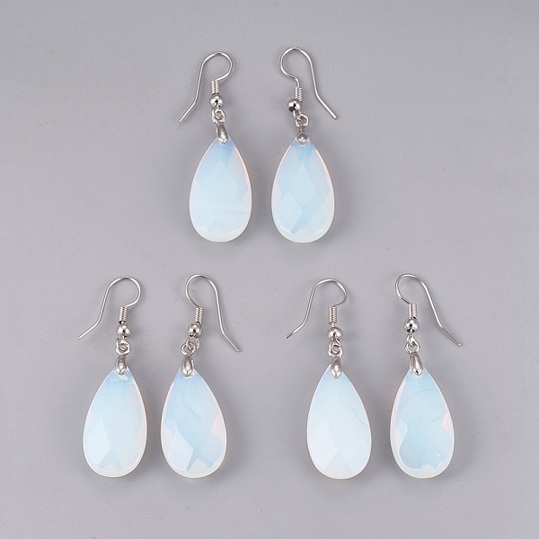 PandaHall Opalite Dangle Earrings, with Brass Findings, teardrop, Faceted, Platinum, 45~49mm, Pin: 0.7mm, Pendant: 24~26x13x6~7mm Opalite
PandaHall Opalite Dangle Earrings, with Brass Findings, teardrop, Faceted, Platinum, 45~49mm, Pin: 0.7mm, Pendant: 24~26x13x6~7mm Opalite