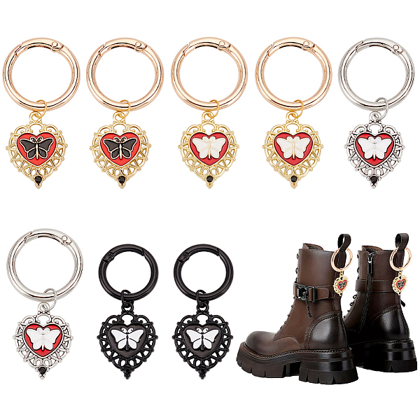 PandaHall 8Pcs 4 Styles Heart with Butterfly Alloy Enamel Shoe Charms, with Zinc Alloy Spring Gate Rings, Mixed Color, 60~67mm, 2pcs/style...
PandaHall 8Pcs 4 Styles Heart with Butterfly Alloy Enamel Shoe Charms, with Zinc Alloy Spring Gate Rings, Mixed Color, 60~67mm, 2pcs/style...