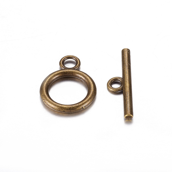 PandaHall Tibetan Style Alloy Toggle Clasps, Lead Free and Cadmium Free, Antique Bronze Color, Ring: 14mm wide, 19mm long, Bar: 2mm wide...
PandaHall Tibetan Style Alloy Toggle Clasps, Lead Free and Cadmium Free, Antique Bronze Color, Ring: 14mm wide, 19mm long, Bar: 2mm wide...