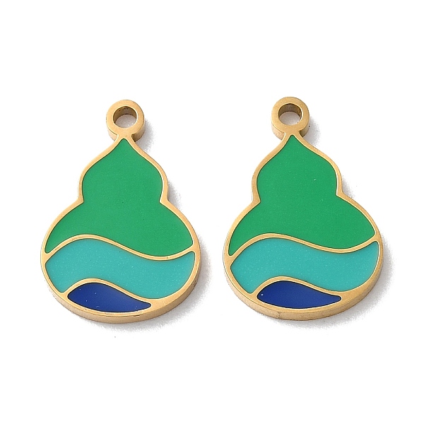 PandaHall Ion Plating(IP) 304 Stainless Steel Pendants, with Enamel, Gourd Charm, Golden, Green, 17x11.5x1.5mm, Hole: 1.6mm Stainless...
PandaHall Ion Plating(IP) 304 Stainless Steel Pendants, with Enamel, Gourd Charm, Golden, Green, 17x11.5x1.5mm, Hole: 1.6mm Stainless...