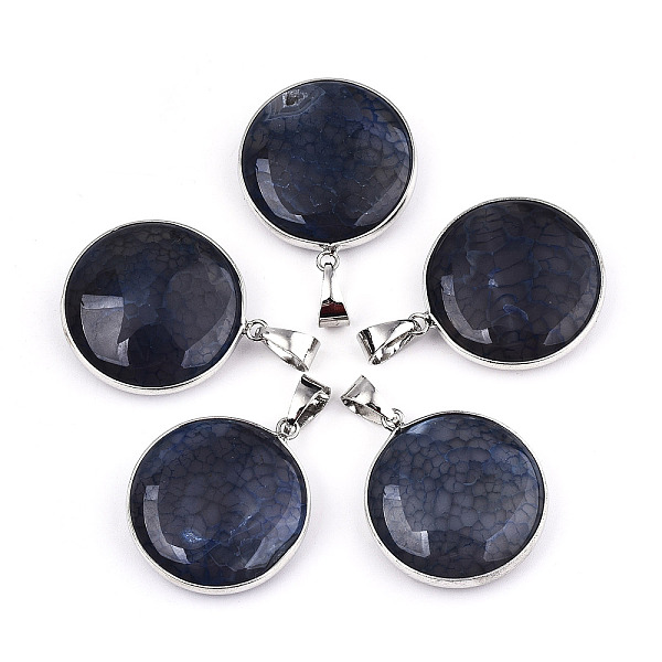PandaHall Natural Crackle Agate Pendants, with Platinum Plated Iron Bails and Settings, Flat Round, Dyed, Prussian Blue, 35~36x31x10~11mm...
PandaHall Natural Crackle Agate Pendants, with Platinum Plated Iron Bails and Settings, Flat Round, Dyed, Prussian Blue, 35~36x31x10~11mm...