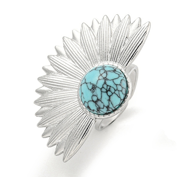 PandaHall 304 Stainless Steel Synthetic Turquoise Cuff Rings, Fan Open Rings for Women Men, Stainless Steel Color, 39.5x26.5mm, Inner...
PandaHall 304 Stainless Steel Synthetic Turquoise Cuff Rings, Fan Open Rings for Women Men, Stainless Steel Color, 39.5x26.5mm, Inner...