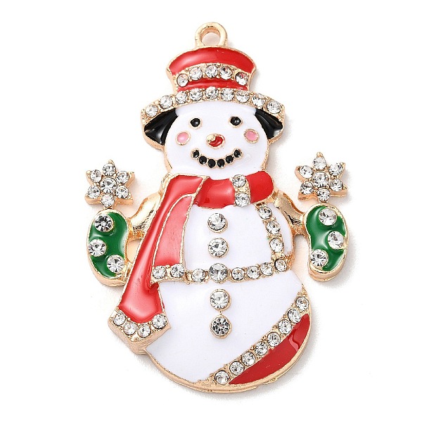 PandaHall Christmas Zinc Alloy Rhinestone Pendnats, with Enamel, Light Gold, Snowman, 43x29.5x6.5mm, Hole: 2mm Alloy+Rhinestone Snowman
PandaHall Christmas Zinc Alloy Rhinestone Pendnats, with Enamel, Light Gold, Snowman, 43x29.5x6.5mm, Hole: 2mm Alloy+Rhinestone Snowman