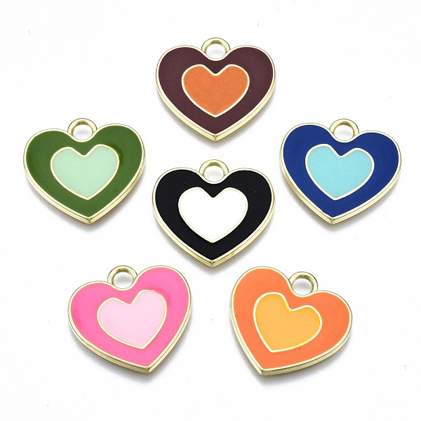 PandaHall Rack Plating Alloy Enamel Pendants, Cadmium Free & Lead Free, Heart, Light Gold, Mixed Color, 19.5x21x2mm, Hole: 3mm Alloy+Enamel..., Multicolor
PandaHall Rack Plating Alloy Enamel Pendants, Cadmium Free & Lead Free, Heart, Light Gold, Mixed Color, 19.5x21x2mm, Hole: 3mm Alloy+Enamel..., Multicolor