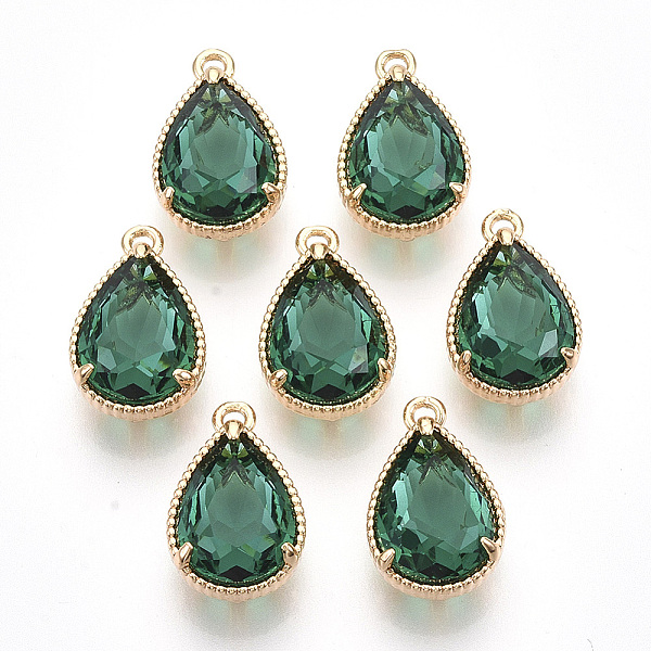 PandaHall Transparent Glass Pendants, with Golden Tone Brass Findings, Faceted, Teardrop, Sea Green, 19x12x8.5mm, Hole: 1.5mm Brass+Glass...
PandaHall Transparent Glass Pendants, with Golden Tone Brass Findings, Faceted, Teardrop, Sea Green, 19x12x8.5mm, Hole: 1.5mm Brass+Glass...