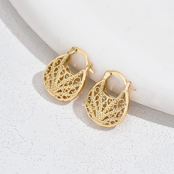 PandaHall Brass Hollow Hoop Earrings for Women, Real 18K Gold Plated, 23x19mm Brass
PandaHall Brass Hollow Hoop Earrings for Women, Real 18K Gold Plated, 23x19mm Brass