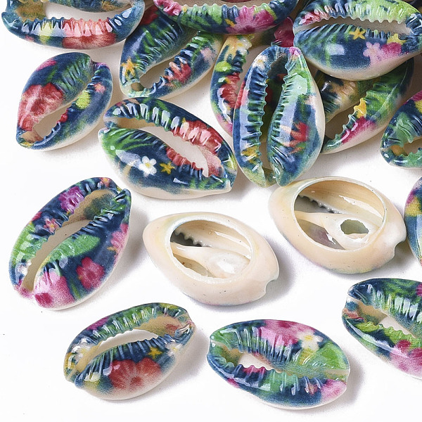 PandaHall Printed Natural Cowrie Shell Beads, No Hole/Undrilled, with Flower Pattern, Green, 18~25x12~15x7mm Cowrie Shell Shell Shape Green
PandaHall Printed Natural Cowrie Shell Beads, No Hole/Undrilled, with Flower Pattern, Green, 18~25x12~15x7mm Cowrie Shell Shell Shape Green