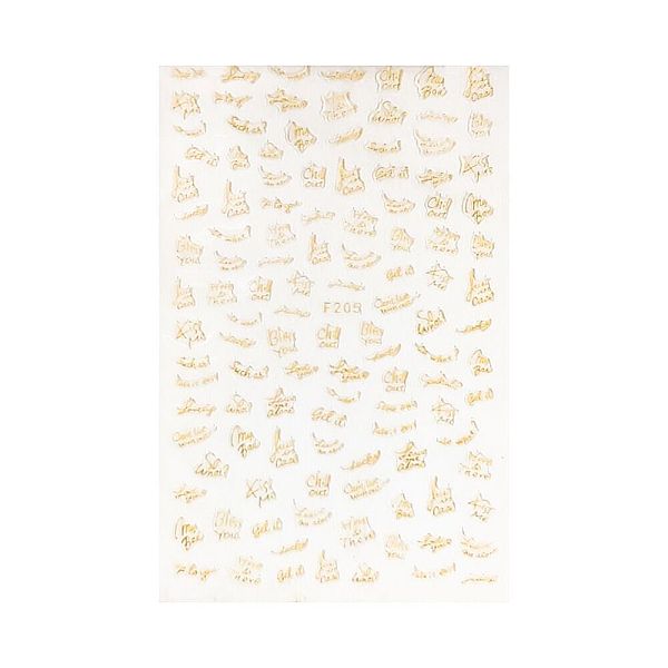 PandaHall Nail Art Stickers, 3D Nail Decals, Self-Adhesive, for Nail Tips Decorations, Word Pattern, Gold, 122x76mm Paper Word Gold
PandaHall Nail Art Stickers, 3D Nail Decals, Self-Adhesive, for Nail Tips Decorations, Word Pattern, Gold, 122x76mm Paper Word Gold