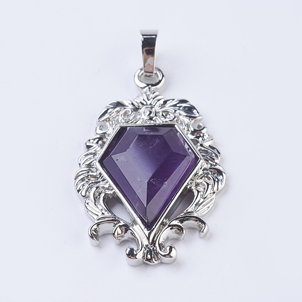 PandaHall Natural Amethyst Pendants, with Brass Findings, Flower with Diamond Shape, Platinum, 41.5x26x7.5~8mm, Hole: 5x7.5~8mm Amethyst...
PandaHall Natural Amethyst Pendants, with Brass Findings, Flower with Diamond Shape, Platinum, 41.5x26x7.5~8mm, Hole: 5x7.5~8mm Amethyst...