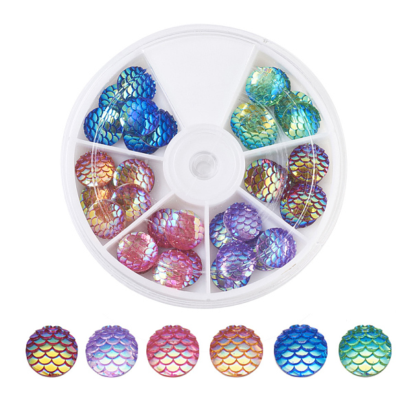 PandaHall Resin Cabochons, Flat Round with Mermaid Fish Scale, Mixed Color, 12x3.5mm, 36pcs/box Resin Flat Round Multicolor
PandaHall Resin Cabochons, Flat Round with Mermaid Fish Scale, Mixed Color, 12x3.5mm, 36pcs/box Resin Flat Round Multicolor