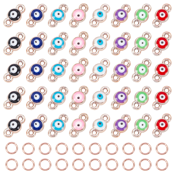 PandaHall 160Pcs 8 Colors CCB Enamel Links Connectors, with Brass Jump Rings, Evil Eye, Mixed Color, 14x7x3.5mm, Hole: 1.8mm, 20pcs/color..., Multicolor
PandaHall 160Pcs 8 Colors CCB Enamel Links Connectors, with Brass Jump Rings, Evil Eye, Mixed Color, 14x7x3.5mm, Hole: 1.8mm, 20pcs/color..., Multicolor