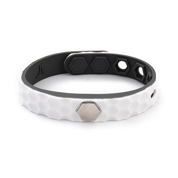 PandaHall Flat Silicone Cord Bracelets, Hexagon Beads Adjustable Bracelet for Men Women, White, 9.92 inch(25.2cm) Silicone White
PandaHall Flat Silicone Cord Bracelets, Hexagon Beads Adjustable Bracelet for Men Women, White, 9.92 inch(25.2cm) Silicone White