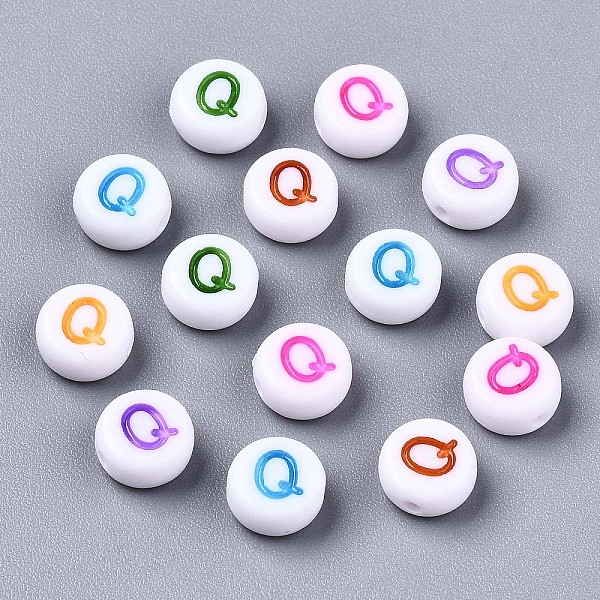 PandaHall Opaque White Acrylic Beads, Flat Round with Mixed Color Letter, Letter.Q, 7x3.5mm, Hole: 1.2mm, about 4000pcs/500g Acrylic Letter..., Multicolor
PandaHall Opaque White Acrylic Beads, Flat Round with Mixed Color Letter, Letter.Q, 7x3.5mm, Hole: 1.2mm, about 4000pcs/500g Acrylic Letter..., Multicolor