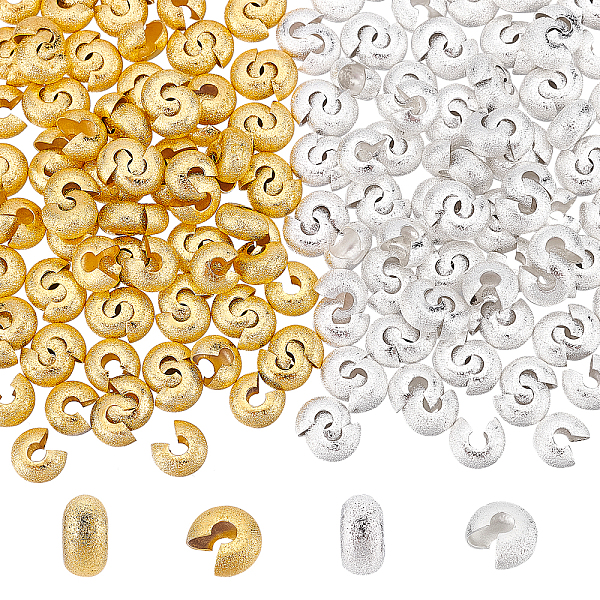 PandaHall DICOSMETIC 200Pcs 2 Colors Textured Brass Crimp Beads Covers, Golden & Silver, 7x4.5mm, Hole: 1.8mm, 100pcs/color Brass
PandaHall DICOSMETIC 200Pcs 2 Colors Textured Brass Crimp Beads Covers, Golden & Silver, 7x4.5mm, Hole: 1.8mm, 100pcs/color Brass