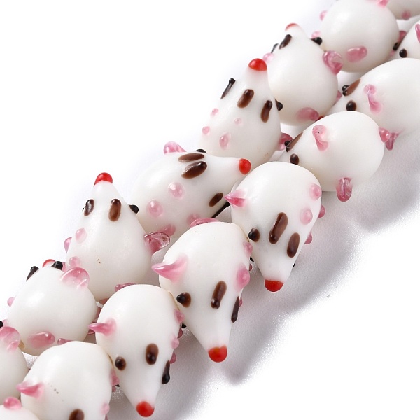 PandaHall Handmade Lampwork Beads, Bumpy, Mouse, White, 17x10x10mm, Hole: 1.6~2mm, about 25pcs/strand, 11.81 inch(30cm) Lampwork Mouse White
PandaHall Handmade Lampwork Beads, Bumpy, Mouse, White, 17x10x10mm, Hole: 1.6~2mm, about 25pcs/strand, 11.81 inch(30cm) Lampwork Mouse White