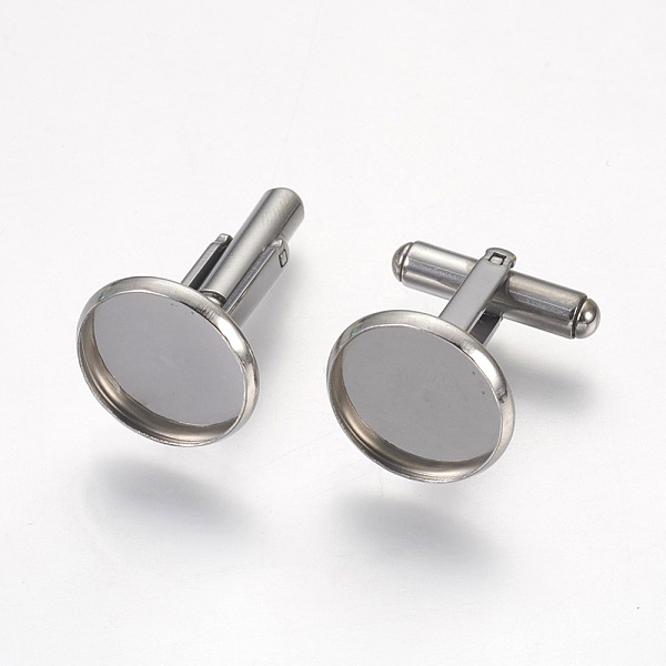 PandaHall 304 Stainless Steel Cuffinks, Flat Round, Stainless Steel Color, 19mm, Tray: 16x2mm, Inner Size: 14mm Stainless Steel Flat Round
PandaHall 304 Stainless Steel Cuffinks, Flat Round, Stainless Steel Color, 19mm, Tray: 16x2mm, Inner Size: 14mm Stainless Steel Flat Round