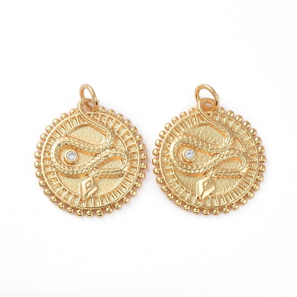 PandaHall Brass Micro Pave Clear Cubic Zirconia Pendants, with Jump Rings, Long-Lasting Plated, Flat Round with Snake, Golden, 18.5x17.5x2mm...
PandaHall Brass Micro Pave Clear Cubic Zirconia Pendants, with Jump Rings, Long-Lasting Plated, Flat Round with Snake, Golden, 18.5x17.5x2mm...