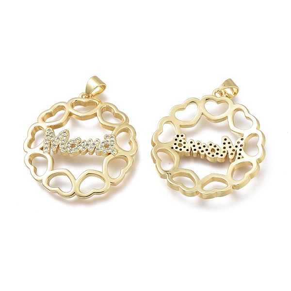 PandaHall Hollow Brass Micro Clear Cubic Zirconia Pendants, Long-Lasting Plated, for Mother's Day, Flat Round with Word Mama, Real 18K Gold...
PandaHall Hollow Brass Micro Clear Cubic Zirconia Pendants, Long-Lasting Plated, for Mother's Day, Flat Round with Word Mama, Real 18K Gold...