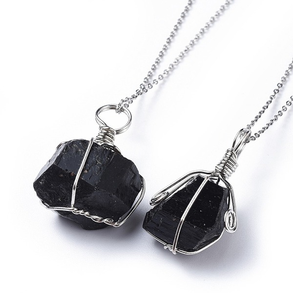 PandaHall Natural Tourmaline Pendant Necklaces, with 304 Stainless Steel Cable Chains and Lobster Clasps, Packing Box, Black, 17.52 inch...
PandaHall Natural Tourmaline Pendant Necklaces, with 304 Stainless Steel Cable Chains and Lobster Clasps, Packing Box, Black, 17.52 inch...