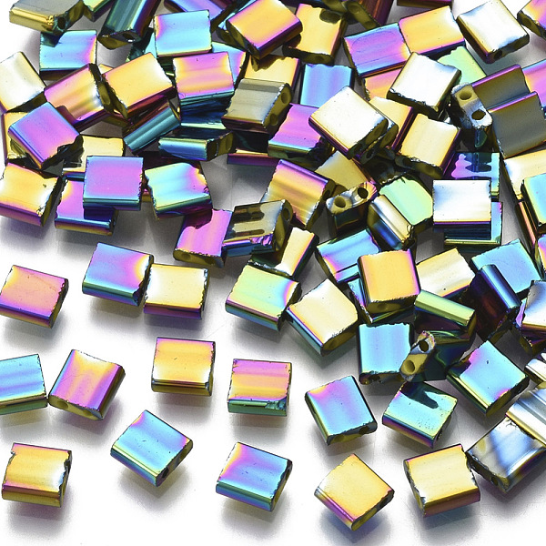 PandaHall Electroplate Glass Seed Beads, 2-Hole, Rectangle, Multi-color Plated, 5x4.5~5.5x2~2.5mm, Hole: 0.5~0.8mm Glass Rectangle
PandaHall Electroplate Glass Seed Beads, 2-Hole, Rectangle, Multi-color Plated, 5x4.5~5.5x2~2.5mm, Hole: 0.5~0.8mm Glass Rectangle