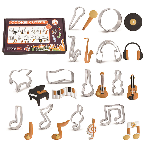PandaHall 430 Stainless Steel Cookie Cutters, Cookies Moulds, DIY Biscuit Baking Tool, Musical Instrument & Note Shape, Stainless Steel...
PandaHall 430 Stainless Steel Cookie Cutters, Cookies Moulds, DIY Biscuit Baking Tool, Musical Instrument & Note Shape, Stainless Steel...