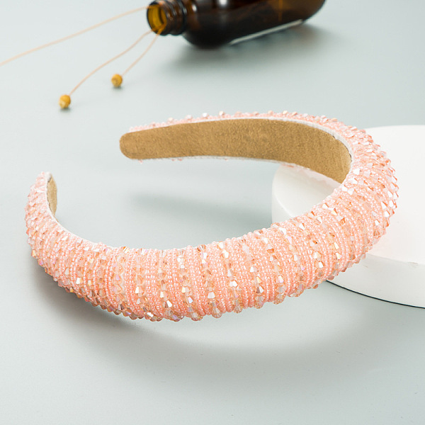 PandaHall Bling Bling Glass Beaded Hairband, Wide Edge Headwear, Party Hair Accessories for Women Girls, Light Salmon, 30mm Glass
PandaHall Bling Bling Glass Beaded Hairband, Wide Edge Headwear, Party Hair Accessories for Women Girls, Light Salmon, 30mm Glass