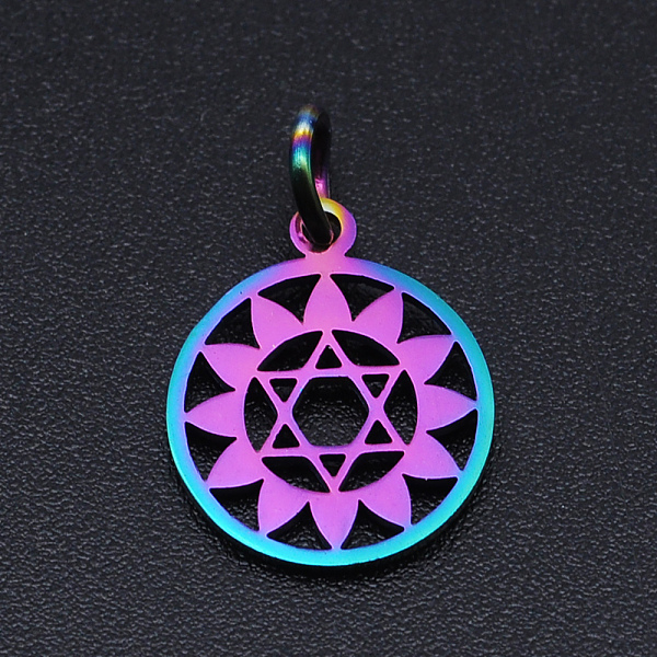 PandaHall Chakra Theme Ion Plating(IP) 201 Stainless Steel Charms, Laser Cut Pendants, with Jump Rings, Flat Round, Rainbow Color, Anahata...
PandaHall Chakra Theme Ion Plating(IP) 201 Stainless Steel Charms, Laser Cut Pendants, with Jump Rings, Flat Round, Rainbow Color, Anahata...