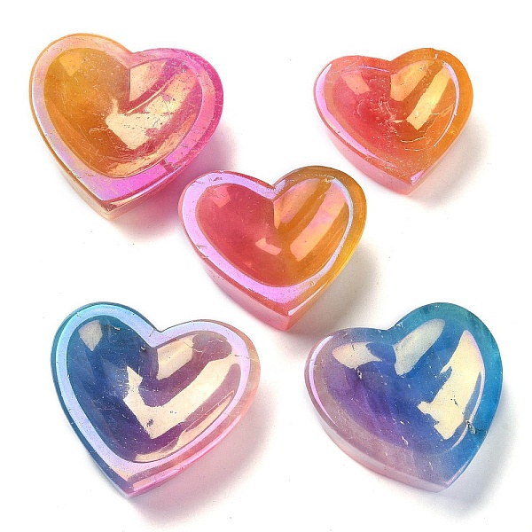 PandaHall Electroplated Natural Quartz Crystal Heart Bowl, Home Decoration, Colorful, 63.5~81x68~83x25.5~29mm, Inner Diameter...
PandaHall Electroplated Natural Quartz Crystal Heart Bowl, Home Decoration, Colorful, 63.5~81x68~83x25.5~29mm, Inner Diameter...