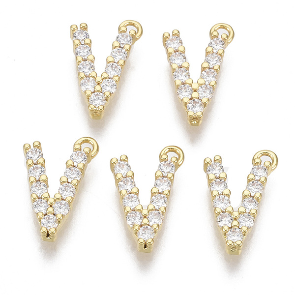 PandaHall Brass Micro Pave Cubic Zirconia Charms, Nickel Free, Letter, Clear, Real 18K Gold Plated, Letter.V, 13.5x8.5x2.5mm, Hole: 1.2mm...
PandaHall Brass Micro Pave Cubic Zirconia Charms, Nickel Free, Letter, Clear, Real 18K Gold Plated, Letter.V, 13.5x8.5x2.5mm, Hole: 1.2mm...
