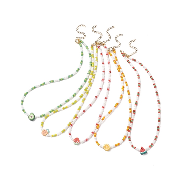 PandaHall Summer Theme Handmade Polymer Clay Fruit Bead Necklaces, Glass Beaded Choker Necklace with 304 Stainless Steel Lobster Claw Clasps..., Multicolor
PandaHall Summer Theme Handmade Polymer Clay Fruit Bead Necklaces, Glass Beaded Choker Necklace with 304 Stainless Steel Lobster Claw Clasps..., Multicolor