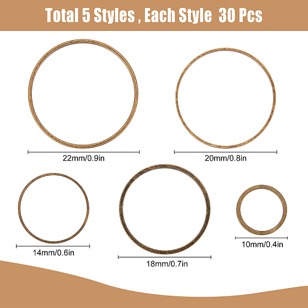 PandaHall SUNNYCLUE Brass Linking Rings, Nickel Free, Antique Bronze, 150pcs/box Brass Ring
PandaHall SUNNYCLUE Brass Linking Rings, Nickel Free, Antique Bronze, 150pcs/box Brass Ring