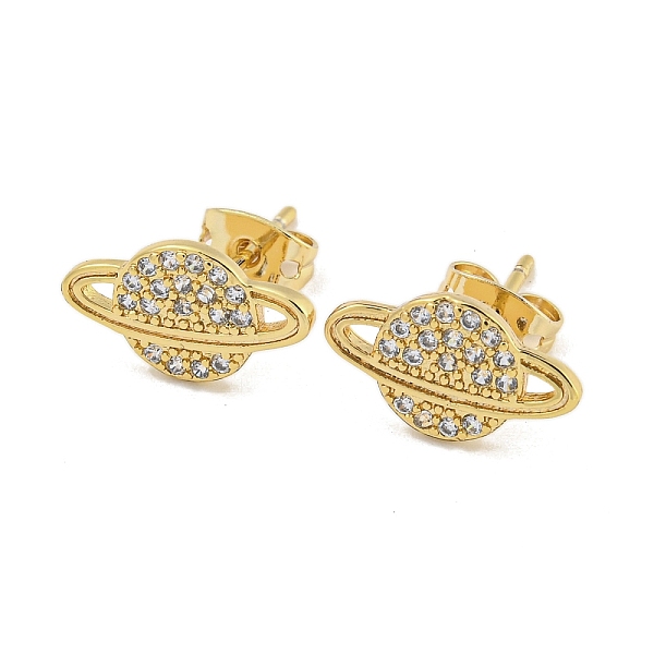 PandaHall Brass Micro Pave Cubic Zirconia Stud Earrings, Planet, Real 18K Gold Plated, 8x14mm Cubic Zirconia Planet
PandaHall Brass Micro Pave Cubic Zirconia Stud Earrings, Planet, Real 18K Gold Plated, 8x14mm Cubic Zirconia Planet