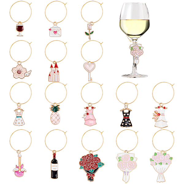 PandaHall BENECREAT 1 Set Alloy Enamel Wine Glass Charms, with Brass Hoop Earring Findings, Pineapple & Guita & Castle & Flower, Mixed Color..., Multicolor
PandaHall BENECREAT 1 Set Alloy Enamel Wine Glass Charms, with Brass Hoop Earring Findings, Pineapple & Guita & Castle & Flower, Mixed Color..., Multicolor